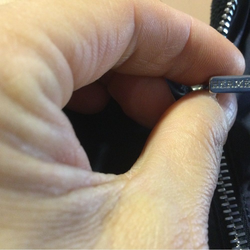 HERMES SELLIER Navy Nylon and Fleece Lined Light Zip Jacket - Picture 8 of 12